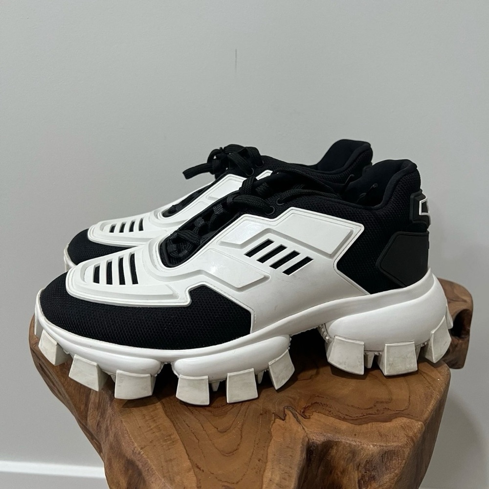 Prada Women’s Cloudbust Thunder Sneakers - White/Black - Size 8 EU 38